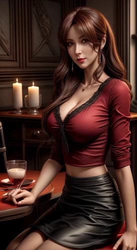 barmaid,vampire woman,vampire lady,bartender,vesper,game illustration,poker set,businesswoman,lady in red,salesgirl,woman at cafe,femme fatale,massively multiplayer online role-playing game,playing card,business woman,queen of hearts,cigarette girl,scarlet witch,female alcoholism,man in red dress