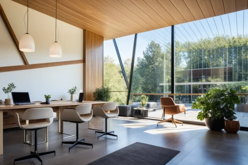 modern office,daylighting,working space,interior modern design,creative office,mid century house,modern decor,mid century modern,timber house,offices,contemporary decor,smart home,forest workplace,interior design,home office,archidaily,home interior,danish house,modern room,modern architecture,Photography,General,Realistic