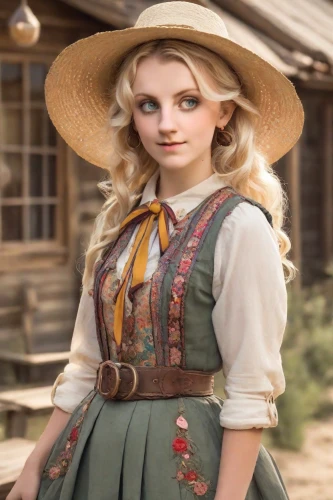 country dress,heidi country,female doll,countrygirl,folk costume,southern belle,jessamine,cowgirl,virginia sweetspire,woman of straw,piper,pilgrim,vintage doll,farm girl,american frontier,prairie,victorian lady,folk village,milkmaid,liberty cotton,Photography,Realistic