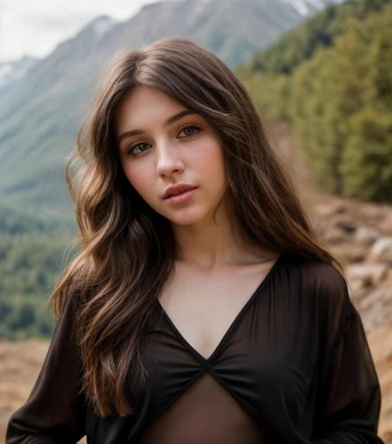 alaska,eurasian,georgia,denali,telluride,vail,rock beauty,montana,romanian,elegant,beautiful young woman,aspen,pretty young woman,gorgeous,madison,grey background,in black,enchanting,mountain,beautiful face,Common,Common,Photography