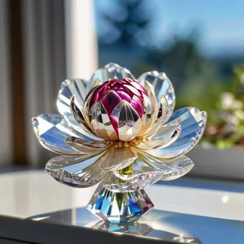 glass ornament,flower bowl,glass vase,globe flower,vancouver dahlia,shashed glass,glass yard ornament,flowering tea,crown flower,glass decorations,decorative flower,bonnet ornament,floral ornament,celestial chrysanthemum,water lily plate,flower of water-lily,flower vase,place card holder,dahlia bloom,crown chakra flower,Photography,General,Realistic