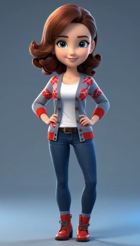 cute cartoon character,girl in overalls,3d model,3d figure,fashionable girl,agnes,disney character,3d rendered,animated cartoon,3d modeling,character animation,pubg mascot,sports girl,vector girl,cartoon character,high jeans,fashion girl,retro girl,retro cartoon people,barb,Unique,3D,3D Character