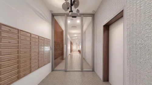 hallway space,walk-in closet,hallway,search interior solutions,3d rendering,room divider,tile flooring,interior modern design,ceramic floor tile,render,core renovation,daylighting,wall plaster,interior design,corridor,structural plaster,wall completion,laundry room,recessed,concrete ceiling,Commercial Space,Working Space,None