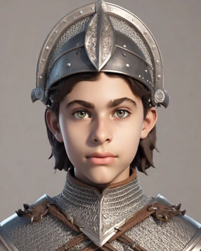 joan of arc,male elf,violet head elf,male character,cadet,dwarf sundheim,elf,roman soldier,helmet,a child,game character,female warrior,pupils,match head,steel helmet,alexander,german helmet,child boy,dwarf,natural cosmetic,Digital Art,3D