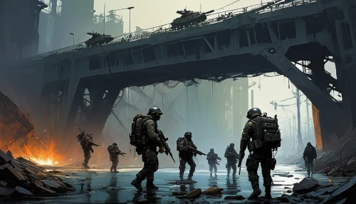 post apocalyptic,post-apocalyptic landscape,post-apocalypse,concept art,district 9,sci fiction illustration,game illustration,travelers,lost in war,dystopian,rescue workers,wasteland,bottleneck,sea scouts,under the bridge,destroyed city,outbreak,apocalyptic,ship wreck,docks,Conceptual Art,Sci-Fi,Sci-Fi 01