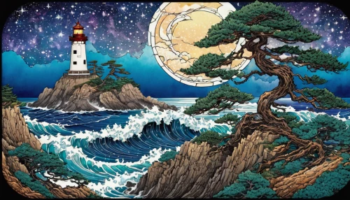 lighthouse,electric lighthouse,light house,cool woodblock images,motif,petit minou lighthouse,tapestry,sea fantasy,red lighthouse,cd cover,sea night,jigsaw puzzle,coastal landscape,cross-stitch,digiscrap,sea landscape,islet,house of the sea,background image,light station,Illustration,Vector,Vector 16