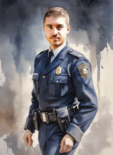 policeman,garda,cop,hpd,zaneprázdněný,podjavorník,kapparis,officer,police,police officer,policia,mnohobarvý,pražský krysařík,spevavý,chief cook,criminal police,cops,sheriff,polish police,police body camera,Digital Art,Watercolor