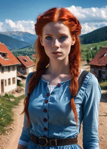 maureen o'hara - female,carpathians,transylvania,redheads,western film,red-haired,bodice,redhead doll,redhair,heidi country,girl in a historic way,red head,maci,countrygirl,transilvania,country dress,celtic woman,redheaded,hipparchia,pippi longstocking