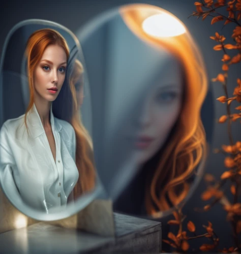 magic mirror,mystical portrait of a girl,doll looking in mirror,mirror reflection,photomanipulation,mirror of souls,fantasy portrait,the mirror,self-reflection,photo manipulation,mirror image,fantasy picture,reflection,image manipulation,makeup mirror,in the mirror,romantic portrait,mirror in the meadow,parabolic mirror,conceptual photography,Photography,General,Realistic