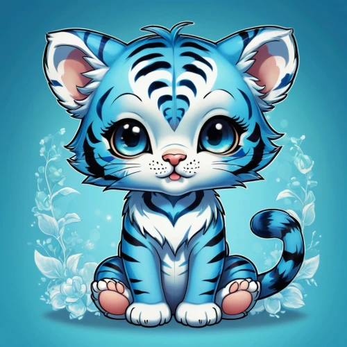 blue tiger,cat on a blue background,white tiger,white bengal tiger,snow leopard,cat vector,cartoon cat,cute cartoon character,bengal,cute cartoon image,tiger cub,cat with blue eyes,bengal cat,tiger cat,felidae,asian tiger,capricorn kitz,egyptian mau,blue eyes cat,diamond zebra,Illustration,Abstract Fantasy,Abstract Fantasy 10