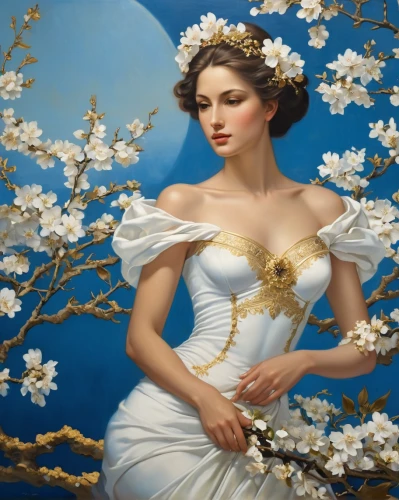 white lilac,jasmine blossom,magnolia,pear blossom,spring equinox,white blossom,blue birds and blossom,jasmine blue,golden lilac,almond blossoms,scent of jasmine,wreath of flowers,blossoming apple tree,mucha,star magnolia,holding flowers,apple blossoms,splendor of flowers,secret garden of venus,blue star magnolia,Photography,General,Realistic