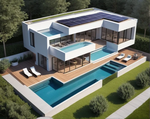 modern house,3d rendering,pool house,luxury property,modern architecture,holiday villa,smart house,mid century house,smart home,solar panels,modern style,eco-construction,luxury home,dunes house,house drawing,solar photovoltaic,smarthome,architect plan,energy efficiency,render,Conceptual Art,Daily,Daily 27