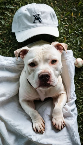 white staffordshire bull terrier,white english bulldog,american pit bull terrier,american bulldog,amstaff,cricket cap,american staffordshire terrier,staffordshire bull terrier,white boxer,baseball cap,dogo argentino,bulbull,dwarf bulldog,pit bull,english bulldog,french bulldog,olde english bulldogge,frenchie,plummer terrier,schoolboy,Photography,General,Cinematic