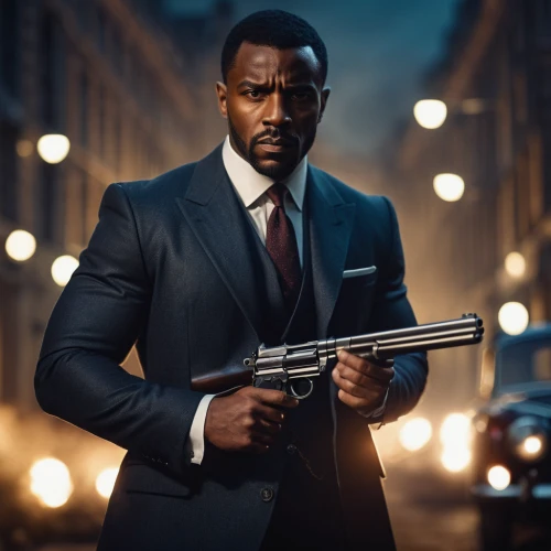 a black man on a suit,black businessman,man holding gun and light,james bond,bond,agent,black professional,agent 13,suit actor,special agent,holding a gun,luther,spy visual,spy,gangstar,gunfighter,african american male,mi6,assassination,enforcer,Photography,General,Cinematic
