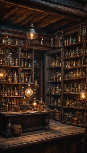 apothecary,potions,candlemaker,victorian kitchen,brandy shop,soap shop,shelves,laboratory,tinsmith,dark cabinetry,alchemy,pantry,cabinets,collected game assets,china cabinet,pharmacy,kitchen shop,workbench,cupboard,the shelf,Photography,General,Fantasy