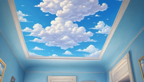 skylight,sky apartment,the ceiling,ceiling,blue room,cloud shape frame,on the ceiling,sky clouds,sky,house roof,blue sky clouds,roof lantern,cumulus clouds,boy's room picture,cloud image,sleeping room,stucco ceiling,baby room,ceiling lighting,hall roof,Unique,Pixel,Pixel 05