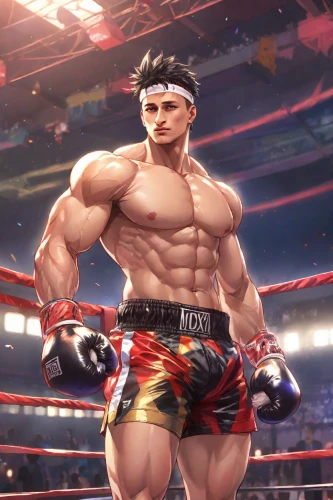 boxer,professional boxer,lethwei,sanshou,muay thai,professional boxing,edge muscle,sports hero fella,striking combat sports,wrestler,macho,muscle man,fuel-bowser,combat sport,boxers,panamanian balboa,takikomi gohan,punch,muscle icon,the hand of the boxer,Digital Art,Anime