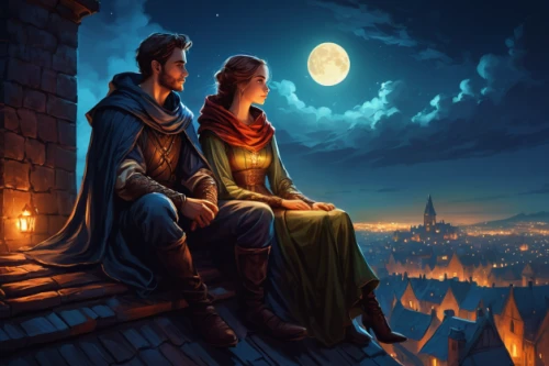 fantasy picture,romantic night,romantic scene,fantasy art,heroic fantasy,romantic portrait,romance novel,fairy tale,sci fiction illustration,a fairy tale,light of night,throughout the game of love,fairy tale icons,night watch,game illustration,the night of kupala,hamelin,fantasy portrait,herfstanemoon,fairytale