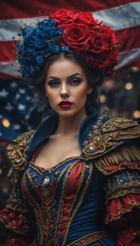 patriot,queen of liberty,americana,patriotism,patriotic,liberty,wonderwoman,red white blue,america,girl in a historic way,red white,usa,united states of america,american,fantasy woman,american frontier,capitanamerica,the carnival of venice,liberty cotton,red and blue,Photography,General,Fantasy