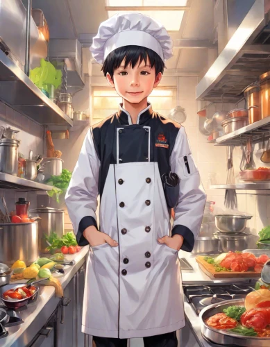 chef's uniform,chef,cooking book cover,chef hat,men chef,alibaba,chef's hat,chef hats,cook,cooking vegetables,chefs kitchen,chefs,asian cuisine,cooking,red cooking,ratatouille,kitchen work,star kitchen,food and cooking,anime japanese clothing,Digital Art,Anime