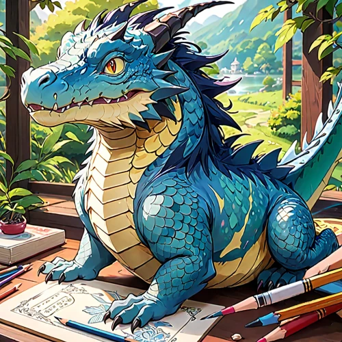 coloring picture,painted dragon,dragon li,coloring for adults,dragon of earth,coloring,dragon design,hand-drawn illustration,book illustration,coloring book for adults,game illustration,sci fiction illustration,colouring,tutor,illustrator,forest dragon,green dragon,dragon,draconic,coloring book,Anime,Anime,Traditional
