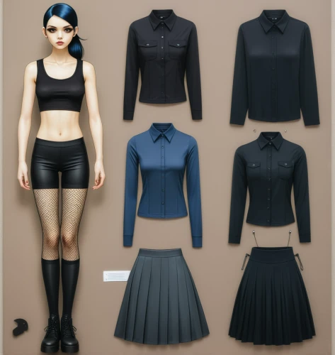 women's clothing,gothic fashion,latex clothing,women clothes,police uniforms,clothing,ladies clothes,bicycle clothing,dress walk black,fashion dolls,leather texture,designer dolls,menswear for women,clothes,fashion doll,gradient mesh,fashionable clothes,goth subculture,garments,costume design,Illustration,Abstract Fantasy,Abstract Fantasy 01