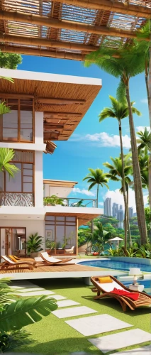 holiday villa,tropical house,beach resort,resort,eco hotel,pool house,dunes house,3d rendering,holiday complex,house by the water,sanya,cabana,floating huts,luxury property,seaside resort,tropical island,beach house,roof landscape,over water bungalows,over water bungalow,Illustration,Vector,Vector 19