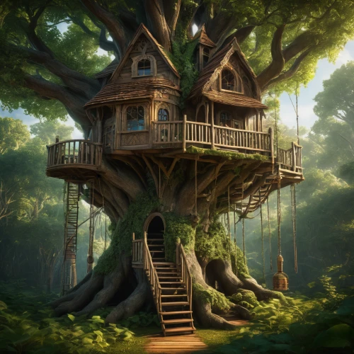 tree house,tree house hotel,treehouse,house in the forest,wooden house,treetop,crooked house,beautiful home,little house,fairy house,home landscape,tree top,timber house,tree stand,witch's house,ancient house,tree's nest,magic tree,celtic tree,fantasy picture,Photography,General,Fantasy