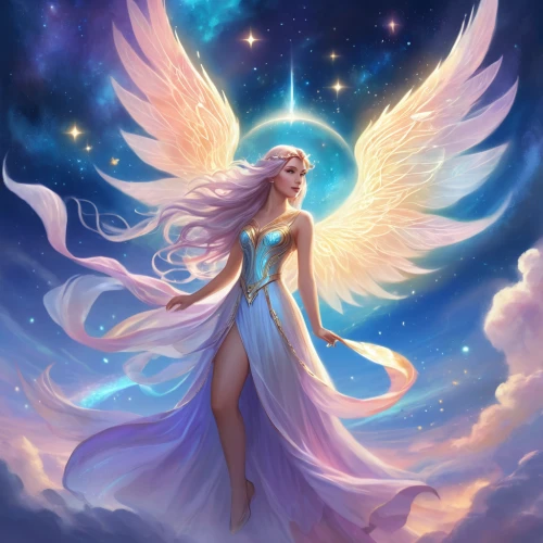 angel wing,angel wings,angel,guardian angel,archangel,angel girl,faerie,faery,celestial,winged heart,fairy galaxy,angelology,angelic,zodiac sign libra,the archangel,uriel,celestial body,business angel,light bearer,love angel,Illustration,Realistic Fantasy,Realistic Fantasy 01