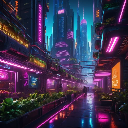 futuristic landscape,cyberpunk,futuristic,colorful city,fantasy city,metropolis,neon coffee,scifi,tokyo city,cityscape,neon arrows,urban,harbour city,neon cocktails,neon drinks,vapor,sci-fi,sci - fi,dystopian,shanghai,Conceptual Art,Sci-Fi,Sci-Fi 26