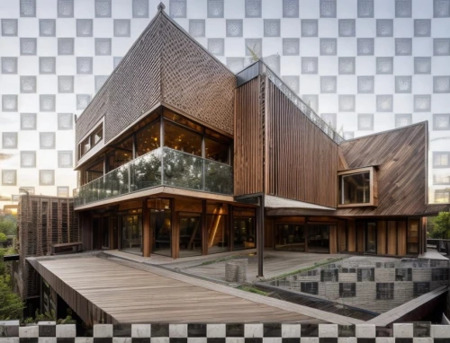 cube house,timber house,cubic house,modern architecture,wooden house,house shape,modern house,dunes house,building honeycomb,checkered floor,lattice windows,patterned wood decoration,archidaily,wooden construction,residential house,honeycomb structure,geometric style,wooden facade,kirrarchitecture,geometrical cougar,Architecture,General,Masterpiece,Postmodernism 2
