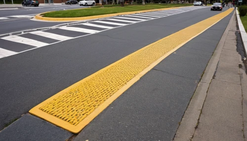 bicycle lane,road marking,yellow line,paved square,bicycle path,pin striping,road surface,crosswalk,pedestrian lights,paving,bicycle pedal,paved,bike path,pedestrian crossing,accessibility,bus lane,pavers,lane grooves,road cover in sand,street furniture,Conceptual Art,Sci-Fi,Sci-Fi 19