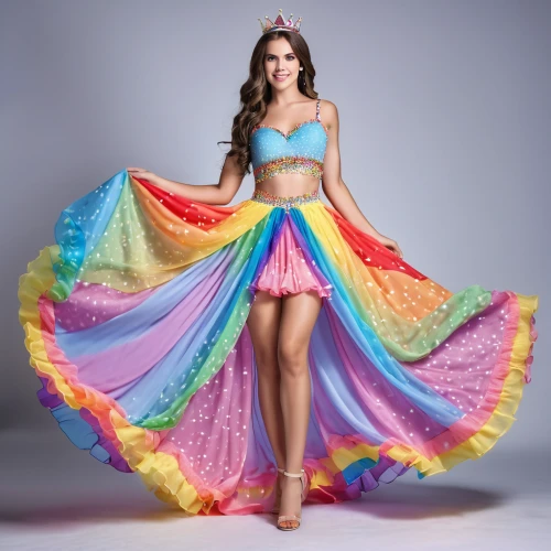 hoopskirt,ballet tutu,quinceanera dresses,tutu,tulle,overskirt,crinoline,social,sarong,quinceañera,ball gown,hippie fabric,party dress,belly dance,colorful bleter,rainbow colors,color feathers,cocktail dress,rainbow color palette,women's clothing,Photography,General,Realistic