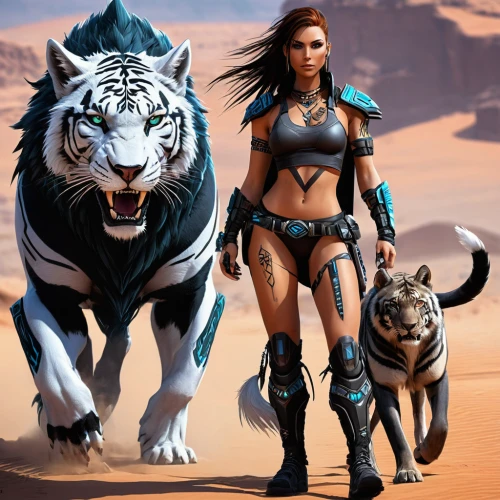 female warrior,sphinx pinastri,warrior woman,lionesses,protectors,canis panther,female lion,cat warrior,guards of the canyon,blue tiger,she feeds the lion,big cats,wolf couple,predators,huntress,two lion,panthera leo,lioness,animals hunting,mastiff,Conceptual Art,Sci-Fi,Sci-Fi 10