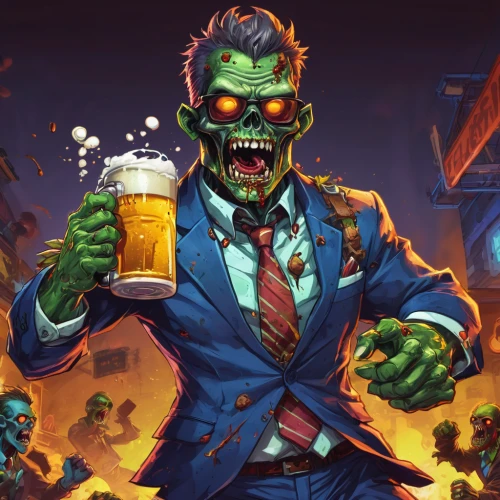 pub,halloween frankenstein,beer match,green beer,rotglühender poker,waldmeister,drunkard,zombie,drink icons,ork,beer,barman,orc,halloween background,undead warlock,game illustration,green goblin,bartender,jägermeister,twitch icon,Conceptual Art,Fantasy,Fantasy 26