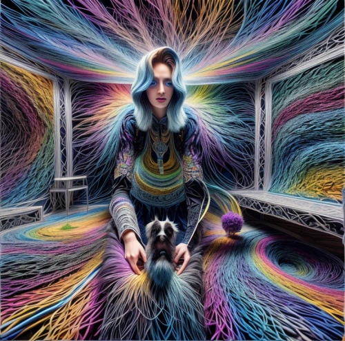 psychedelic art,kaleidoscope art,color dogs,psychedelic,kaleidoscopic,girl with dog,kaleidoscope,border collie,lsd,trip computer,digiart,rainbow rabbit,aura,hallucinogenic,artistic roller skating,astral traveler,my dog and i,dog angel,schnauzer,scotch collie