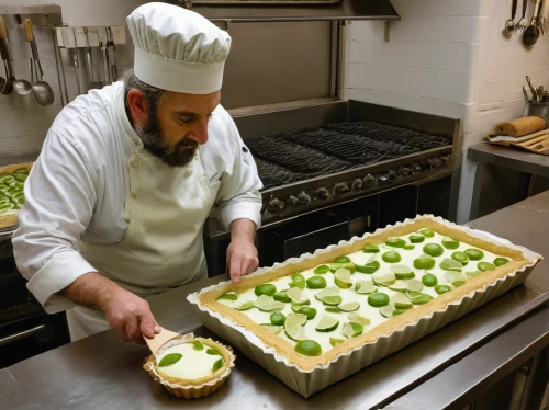 pastry chef,plating,confit byaldi,celery and lotus seeds,spanakopita,puff pastry,chef's uniform,culinary herbs,tourtière,caterer,chef,canapes,confit,leek quiche,yellow leaf pie,quark tart,cassata,vine leaves,catering,chef's hat,Conceptual Art,Daily,Daily 05
