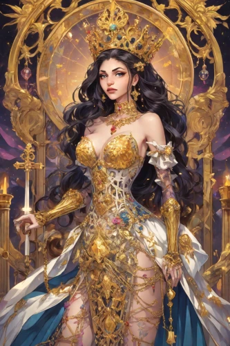 zodiac sign libra,golden crown,queen of the night,goddess of justice,libra,gold crown,cleopatra,jaya,queen anne,priestess,rosa ' amber cover,oriental princess,mary-gold,queen s,queen crown,fantasy portrait,golden apple,queen cage,baroque angel,fantasy woman,Digital Art,Anime