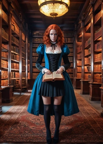 librarian,merida,gothic portrait,girl in a historic way,cosplay image,women's novels,book antique,academic dress,bookshop,bookshelves,bookstore,doll's house,books,overskirt,elizabeth i,bookcase,alice,library book,bibliology,gothic fashion