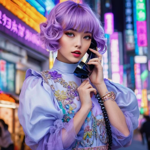 harajuku,anime japanese clothing,japanese kawaii,japanese woman,telephone operator,japanese doll,on the phone,purple,realdoll,the japanese doll,japanese idol,la violetta,tokyo ¡¡,violet,vintage asian,telephone accessory,asian costume,fuki,pink-purple,light purple,Photography,Fashion Photography,Fashion Photography 03