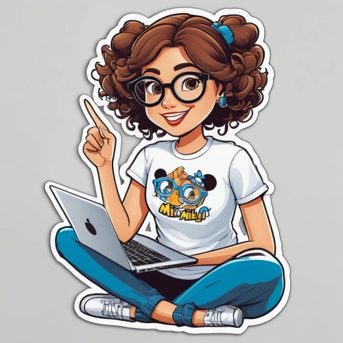 flat blogger icon,blogger icon,geek pride day,girl with speech bubble,skype icon,kids illustration,rockabella,nerd,girl with cereal bowl,girl in t-shirt,clipart sticker,vector girl,cute cartoon character,retro girl,stickers,geek,sticker,vector illustration,illustrator,librarian,Unique,Design,Sticker
