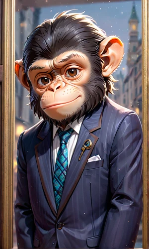 ape,ceo,monkey,chimpanzee,barbary ape,chimp,barbary monkey,monkey banana,businessman,the monkey,twitch icon,custom portrait,monkeys band,war monkey,primate,suit actor,anthropomorphized animals,bale,donald trump,gorilla,Anime,Anime,General