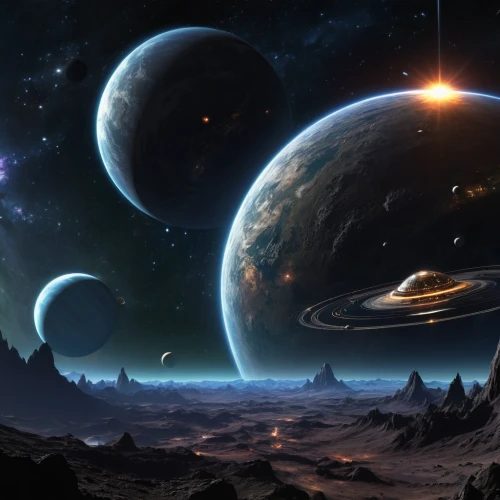 alien planet,planets,exoplanet,alien world,planetary system,space art,planet eart,planet,planet alien sky,futuristic landscape,orbiting,extraterrestrial life,inner planets,federation,the solar system,gas planet,astronomy,celestial bodies,outer space,binary system,Illustration,Realistic Fantasy,Realistic Fantasy 08