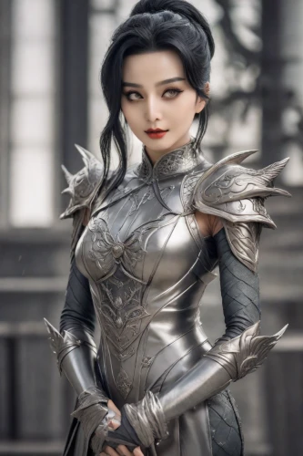 vax figure,mulan,female warrior,female doll,3d figure,asian costume,xizhi,3d model,swordswoman,doll figure,fantasy woman,dragon li,warrior woman,hwachae,xiangwei,sterntaler,siu mei,xiaochi,dark elf,fantasy warrior,Photography,Realistic