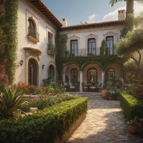 hacienda,beautiful home,provencal life,luxury home,country estate,home landscape,3d rendering,luxury property,mansion,alhambra,tuscan,florida home,country house,bendemeer estates,private house,luxury real estate,beautiful buildings,garden elevation,render,portofino,Photography,General,Natural