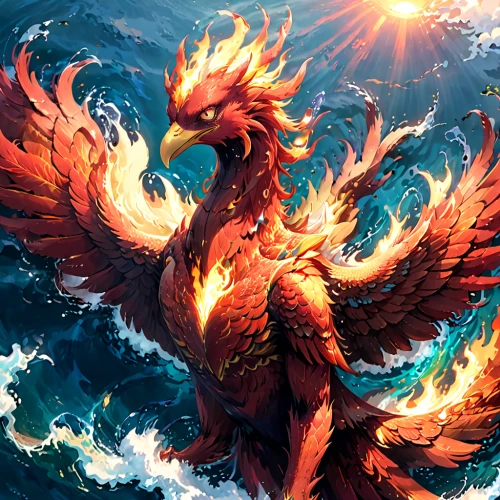 phoenix rooster,flame spirit,garuda,gryphon,firebird,phoenix,fire background,fire birds,sea bird,dragon fire,sea hawk,dragon of earth,sea raven,griffin,fire siren,red bird,aquatic bird,birds of the sea,griffon bruxellois,fawkes,Anime,Anime,General