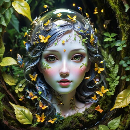 dryad,faery,faerie,fantasy portrait,girl in a wreath,fairy queen,fantasy art,mystical portrait of a girl,golden wreath,garden fairy,natura,the enchantress,enchanted forest,fairy forest,fae,gaia,secret garden of venus,green wreath,3d fantasy,mother nature,Photography,Artistic Photography,Artistic Photography 08