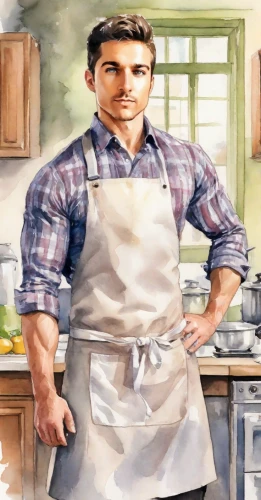 men chef,cooking book cover,chef,cook,cook ware,cooking show,cookery,confectioner sugar,housewife,zuccotto,food and cooking,lasagnette,chief cook,repairman,kitchen work,cooks,apron,cooking,southern cooking,domestic,Digital Art,Watercolor