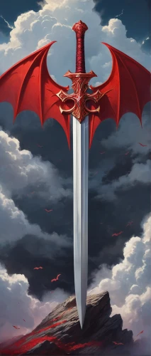 heroic fantasy,king sword,scythe,red,dragon slayer,sword,draconic,red banner,painted dragon,defense,swords,massively multiplayer online role-playing game,dragon,game of thrones,dragon li,fantasy art,dragon of earth,wall,dagger,greed,Conceptual Art,Fantasy,Fantasy 14