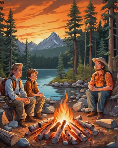 campfire,campfires,boy scouts of america,boy scouts,camp fire,fishing camping,fire in the mountains,scouts,romantic scene,campers,camping,outdoor recreation,campground,forest workers,camping equipment,log fire,fire mountain,campsite,free wilderness,hunting scene,Illustration,Abstract Fantasy,Abstract Fantasy 23